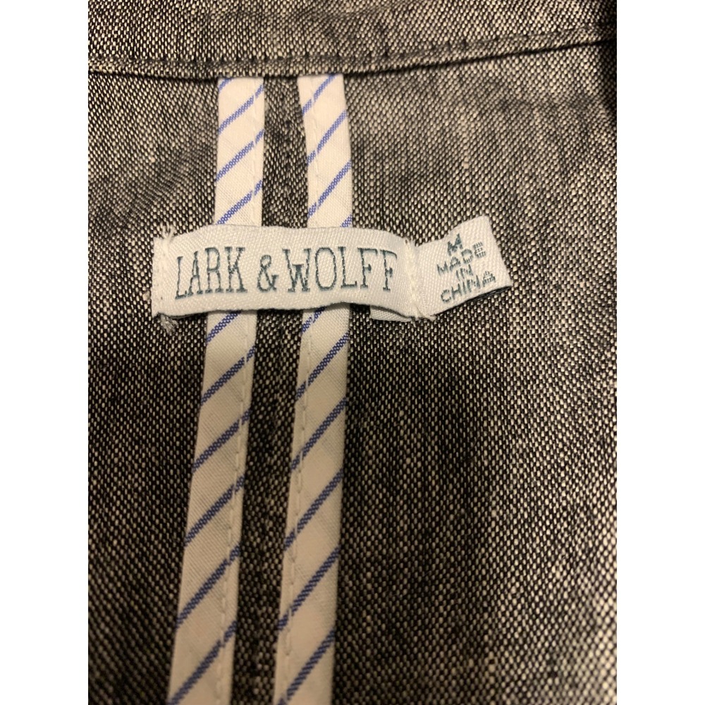 Lark & Wolff Urban Outfitters Grey Linen Blend 3/4 Sleeve Blazer Jacket Medium - Picture 4 of 8